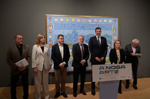 Imagen de la noticia:López Campos pone en valor la iniciativa de divulgar la colección de arte del Parlamento por toda Galicia