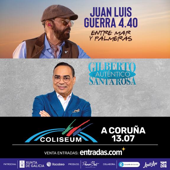 Imagen de la noticia:La Xunta lleva mañana a A Coruña el concierto de Juan Luis Guerra y Gilberto Santa Rosa