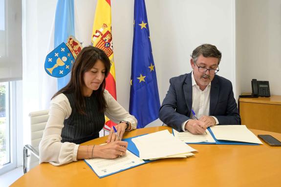 Imaxe da nova:A Xunta e o concello de Outes asinan o convenio de colaboración para executar a conexión do paseo fluvial co centro urbano na Serra...