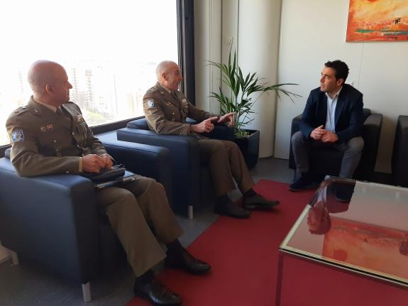 Imaxe da nova:O delegado da Xunta en Pontevedra mantén un encontro de presentación co novo xeneral xefe da Brilat, Alfonso Pardo