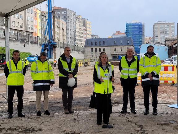 Imaxe da nova:Ethel Vázquez destaca o avance da Xunta nas obras da estación intermodal da Coruña, co inicio das cimentacións e os traballos a ple...