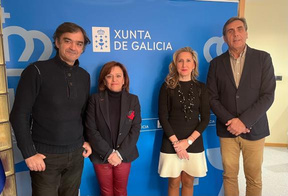 Imagen de la noticia:Martina Aneiros recibe al nuevo presidente de la Federación Galega de Baloncesto al que felicita por su reciente nombramient...
