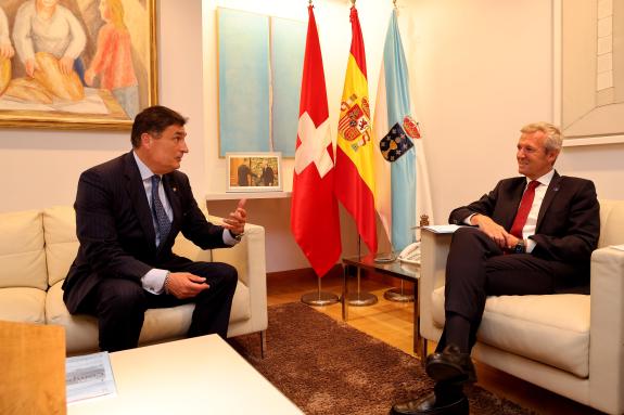Imagen de la noticia:Rueda recibe al embajador de Suiza para España y Andorra para afianzar la relación histórica que une a ambos territorios fru...