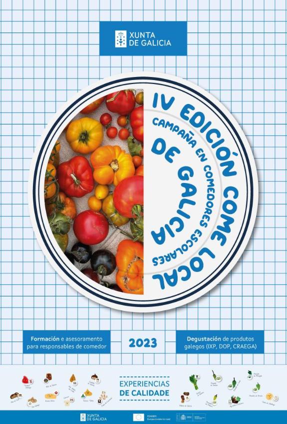 Imaxe da nova:A Xunta achega os produtos agroalimentarios con selo de calidade galego ao CEIP Wenceslao Fernández Flórez de Cambre