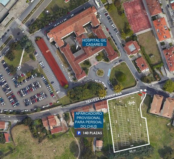 Imaxe da nova:Abertas ao uso desde hoxe 141 novas prazas de estacionamento habilitadas polo Sergas na contorna do CHUS