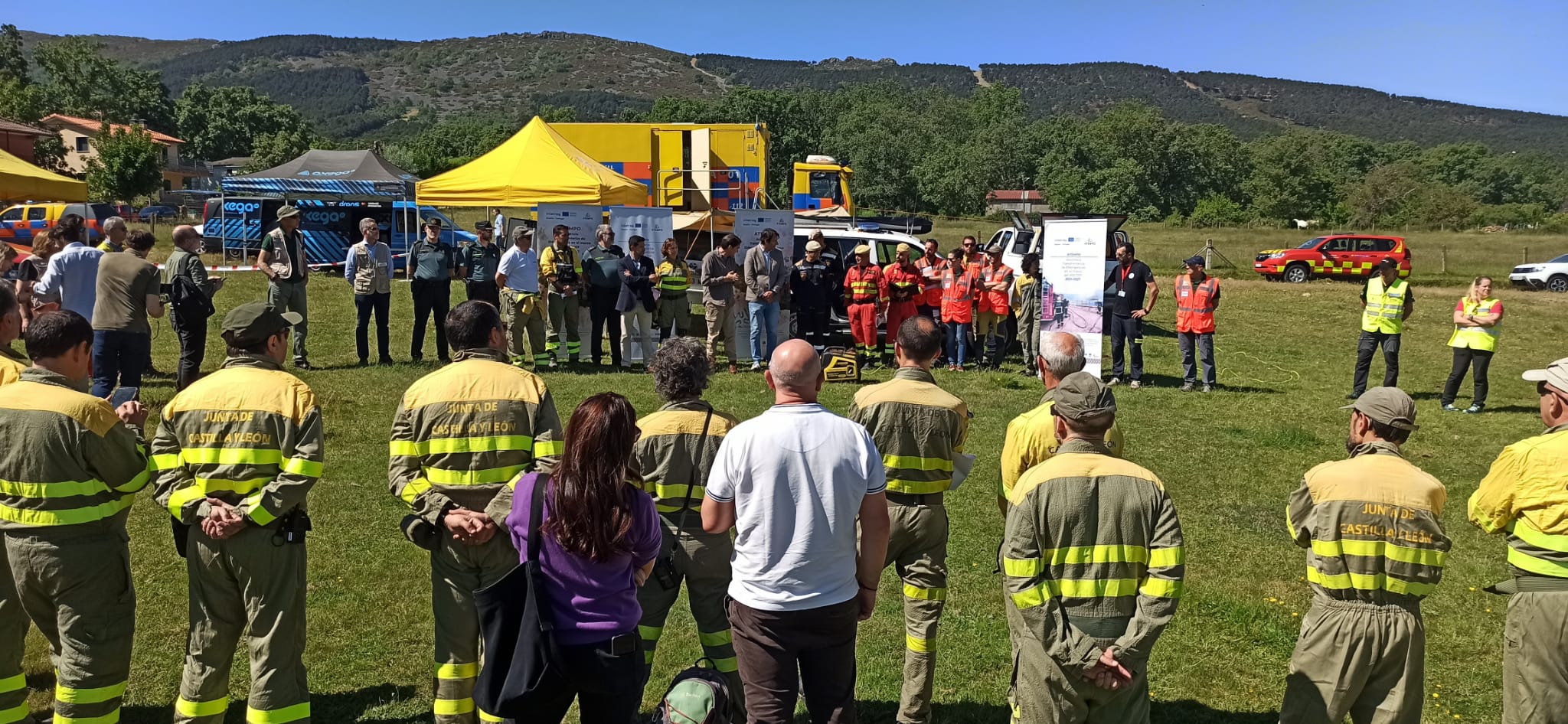 Image 1 of article Galicia participa no simulacro de incendio forestal en zona fronteiriza realizado en Salamanca no marco do proxecto Interreg Atempo