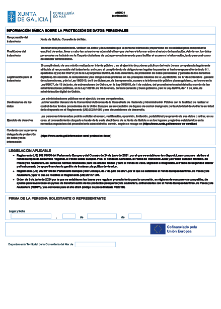 Imagen del artículo ORDEN de 6 de junio de 2024 por la que se establecen las bases y se regula el procedimiento para la concesión, en régimen de concurrencia competitiva, de ayudas para inversiones en pymes de transformación de los productos pesqueros y de acuicultura, cofinanciadas con el Fondo Europeo Marítimo, de Pesca y de Acuicultura (FEMPA), y se convocan para el año 2024 (código de procedimiento PE201B).